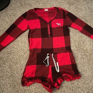 Pink Medium Flannel Romper